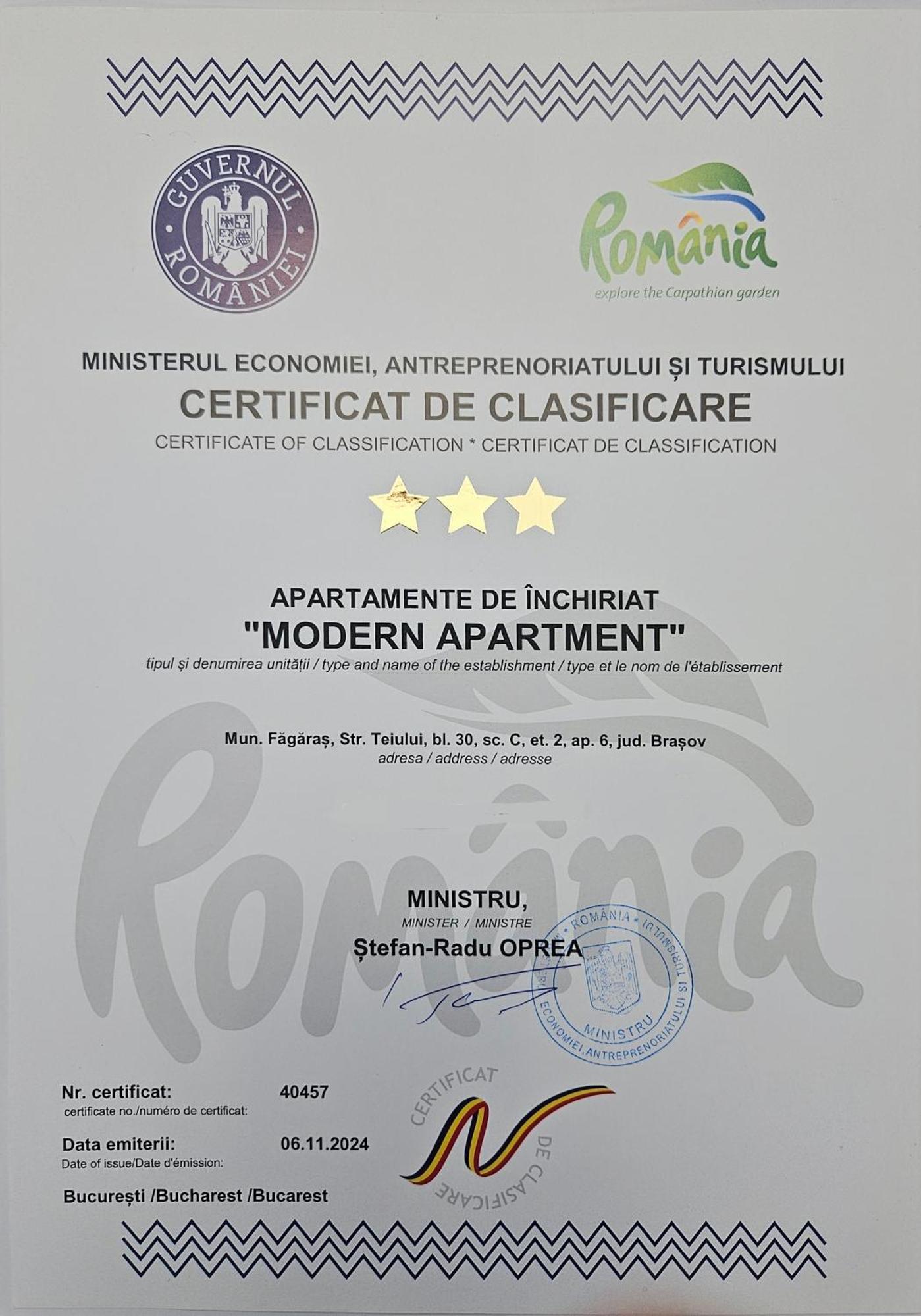 Modern Apartament Fagaras Bagian luar foto